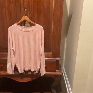 Barefoot Dreams Women’s Cozy Chick Ultra Lite Crewneck Sweater,   Peonie, XL